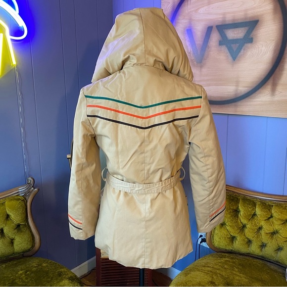 Vintage 70s/80s Casual Corner Striped Lightweight Puffer Jacket Size Small - Picture 5 of 12